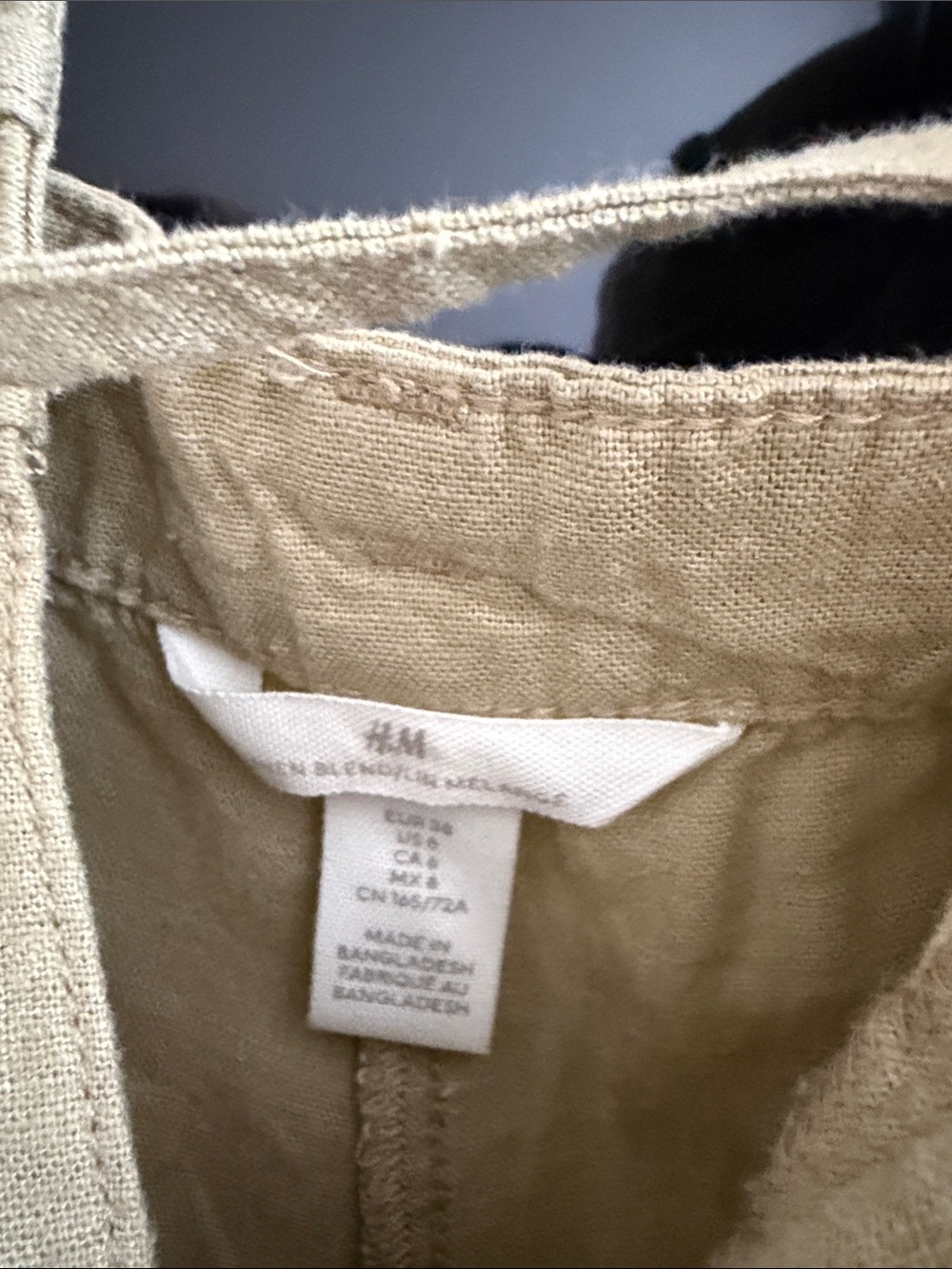 H&M Olive Green Linen-Blend Pants - Picture 2 of 4